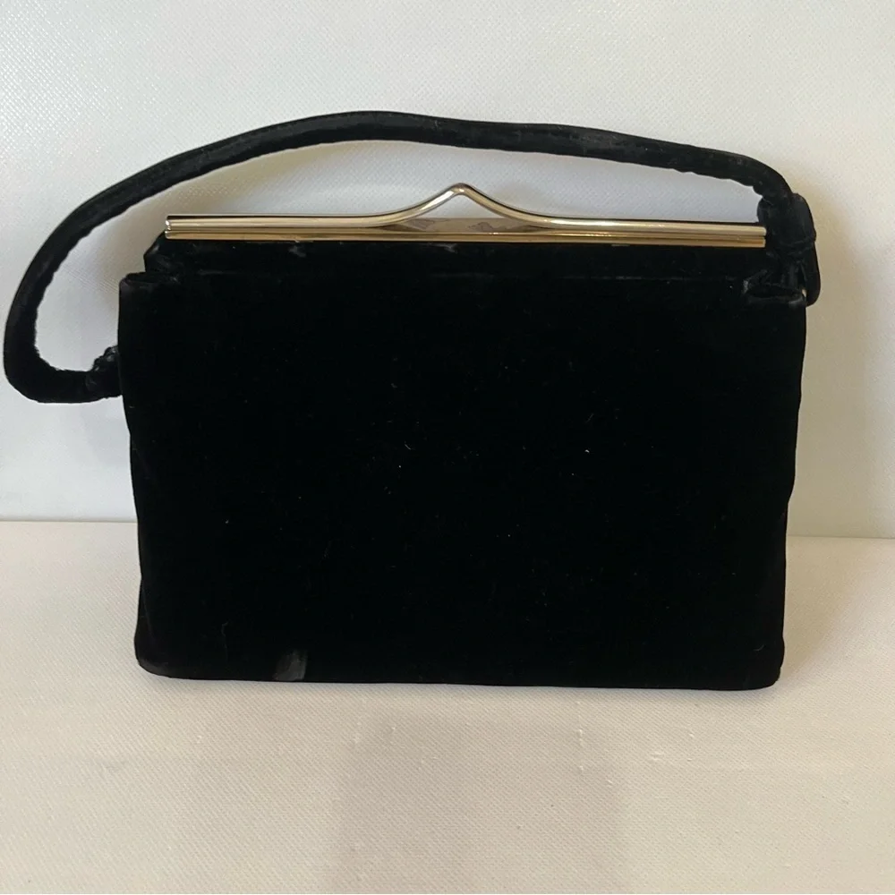 Vintage Garay Black Velvet Pocketbook Retro 60’s